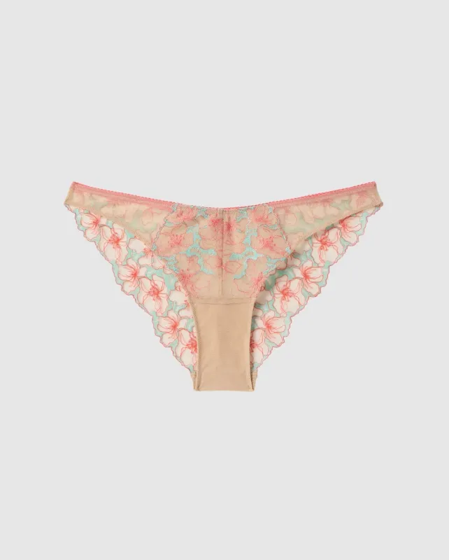 Mesh Bikini Briefs Beige/Coral/Turquoise sold by Ivalo.com