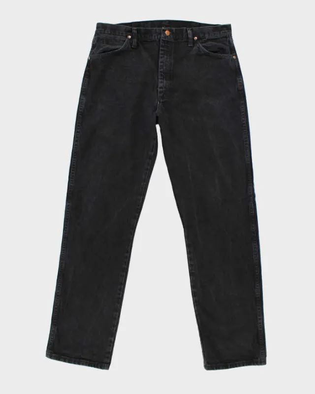 Vintage 90's Wrangler Faded Black Straight Leg Jeans - W34 L32 sold by Rokit