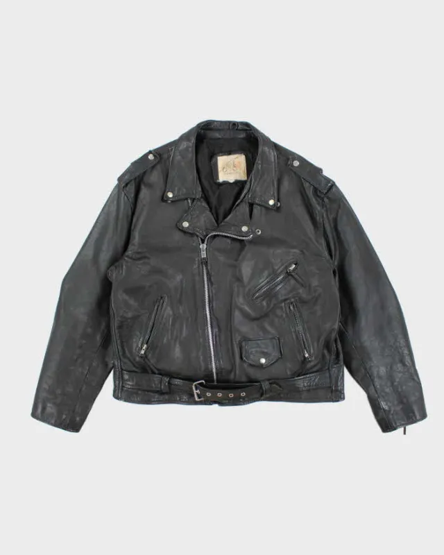 Vintage 90's Heavyweight Leather Biker Jacket - XL sold by Rokit