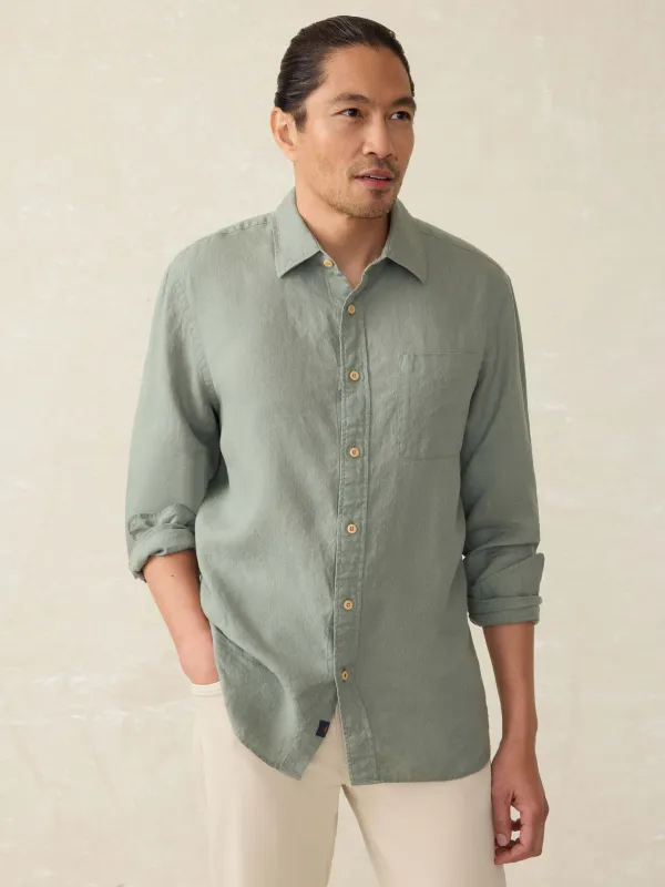 Laguna Linen Shirt - Fairfield Dobby sold by Faherty
