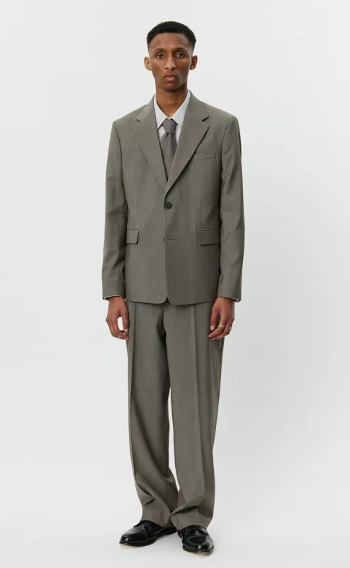 Single Breasted Blazer - Taupe Wool sold by mfpen Mens