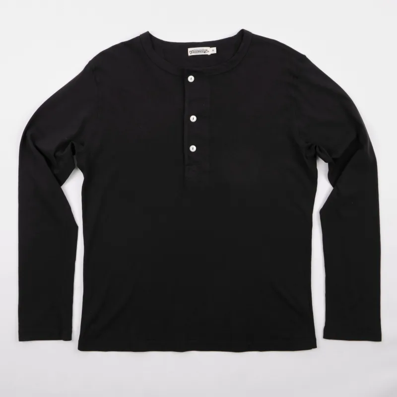 9 Ounce Henley L/S Black sold by Freenote Cloth