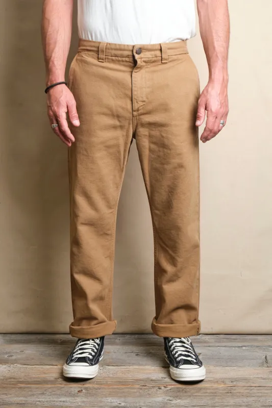 Deck Pant 14 Ounce Slub Tan sold by Freenote Cloth