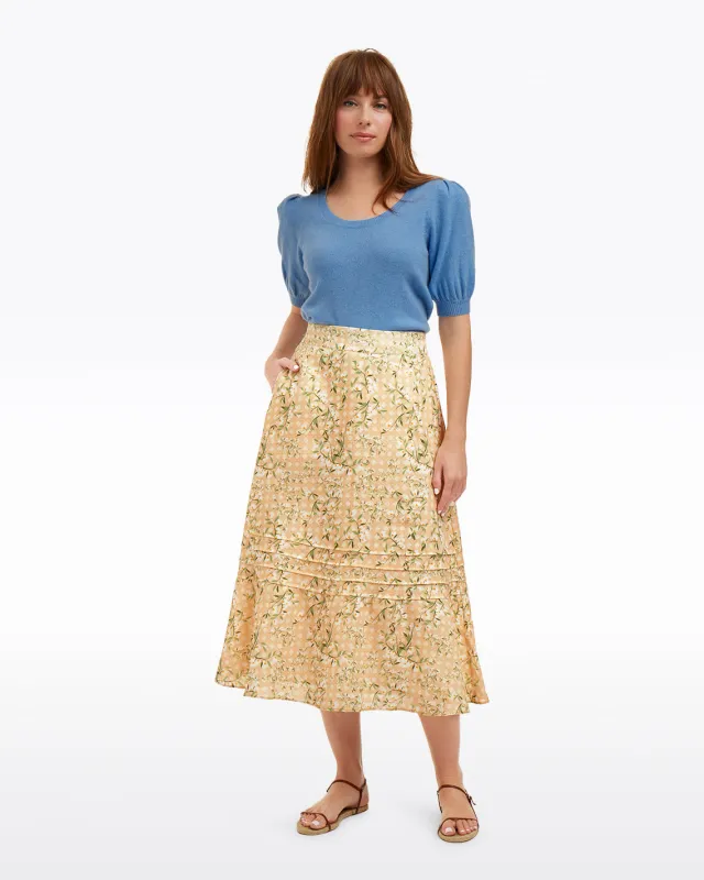 Midi Skirt in Floral Rattan sold by Draper James