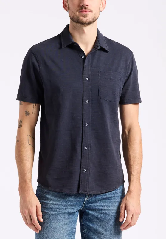 Savoya Men's Short-Sleeve Slub Jersey Fitted Shirt, Whale - BM24612 sold by Buffalo David Bitton