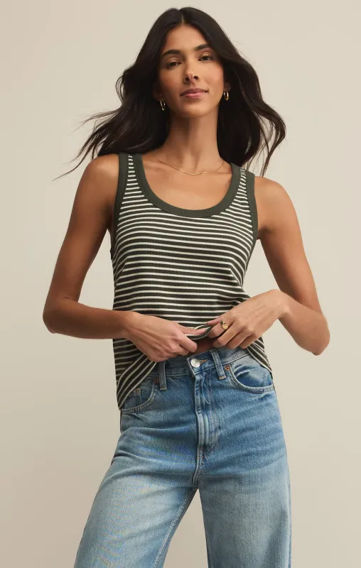 Elin Stripe Rib Tank sold by Z Supply