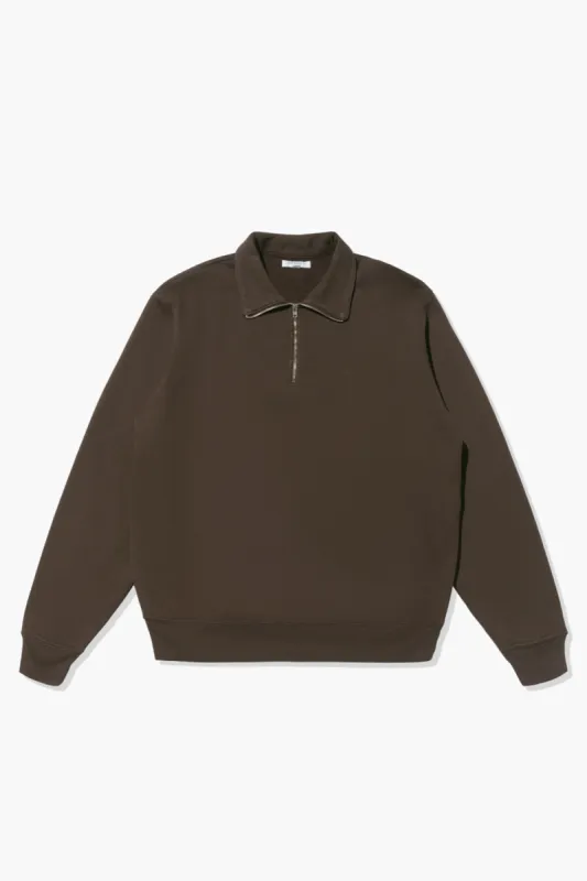 QUARTER ZIP SWEATSHIRT - BLACK OLIVE sold by Lady White Co.