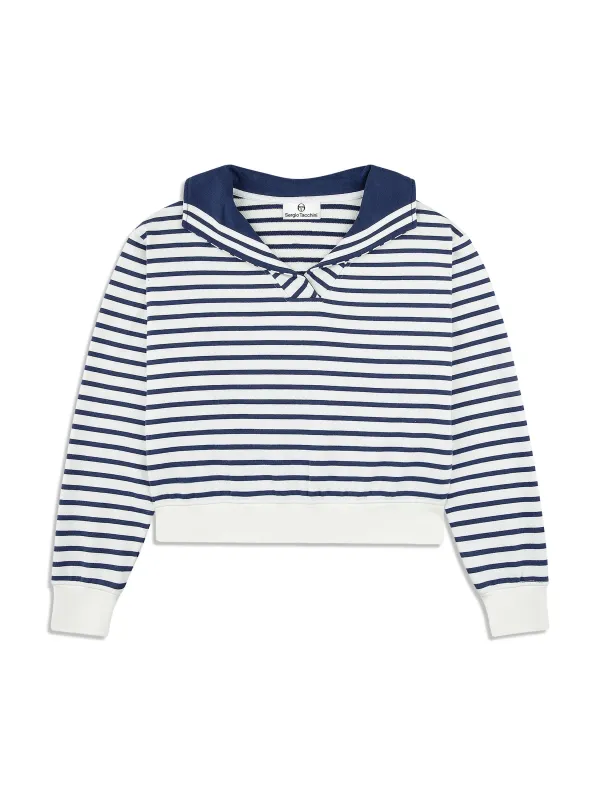 Marina Sailor Collar Sweatshirt- Gardenia sold by Sergio Tacchini