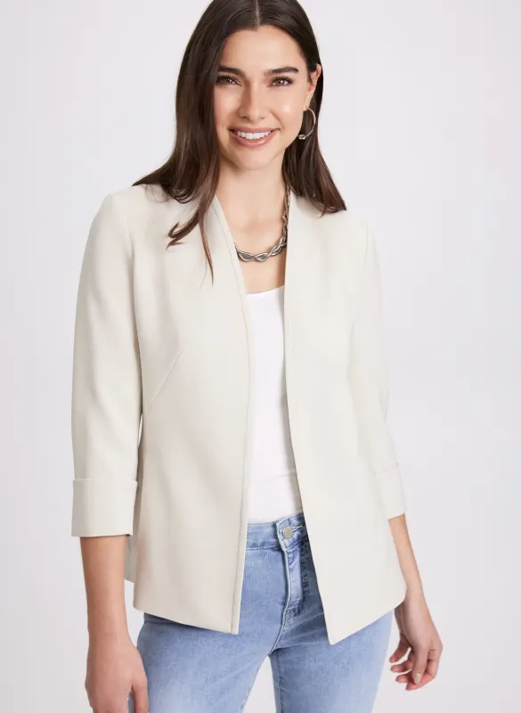 Twill Collarless Jacket sold by Laura