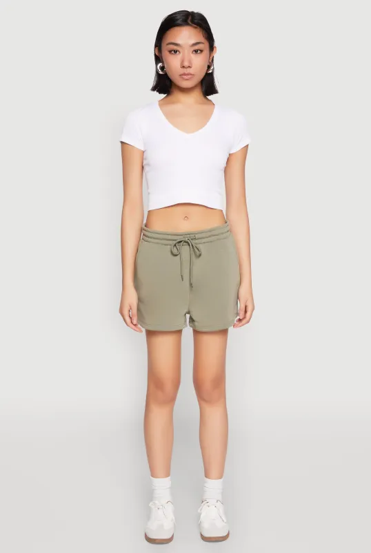 High Waist Drawstring Sweatshorts sold by Rainbow