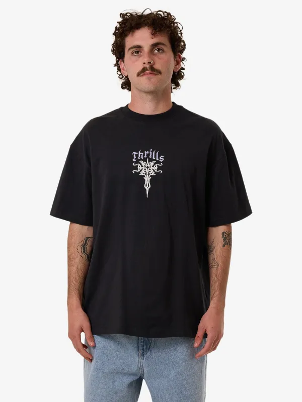 Filter Box Fit Oversize Tee - Faded Black sold by Thrills