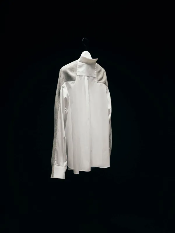 Cotton Knit x Cotton Poplin Cardigan sold by Sacai