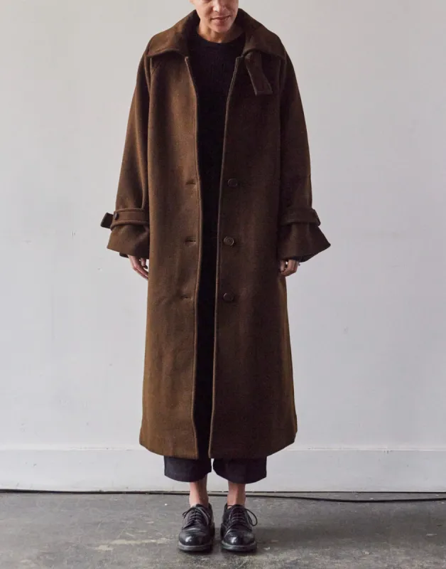 7115 Balmacaan Wool Coat, Deep Walnut sold by Glasswing