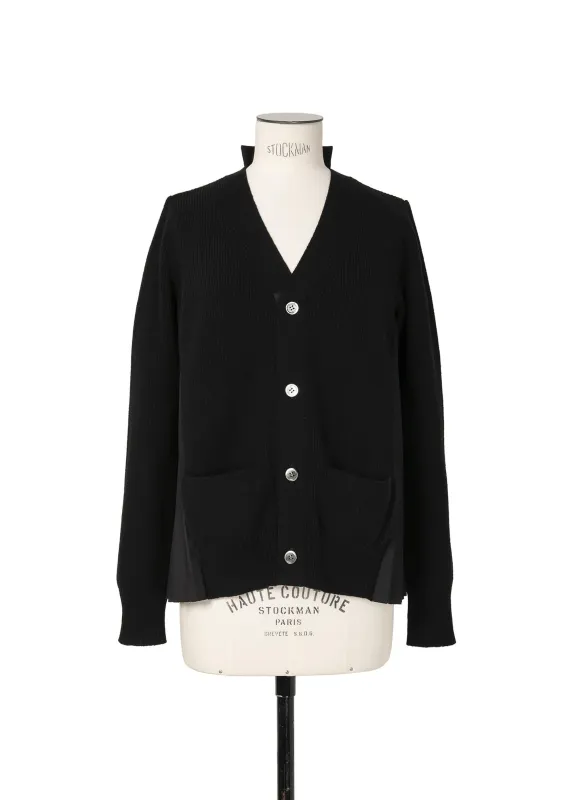 Wool Knit x Cotton Poplin Cardigan sold by Sacai