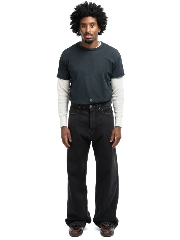 Javier Wide Leg Jeans - Rinsed Black sold by Bare Knuckles