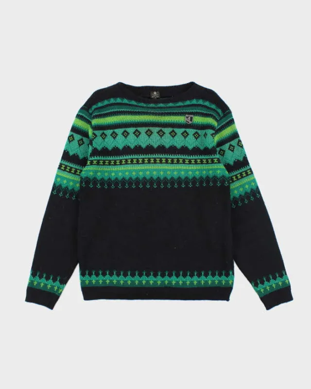 Vintage Nordyk by Ren Dale Patterned Wool Chunky Knit Jumper - M sold by Rokit