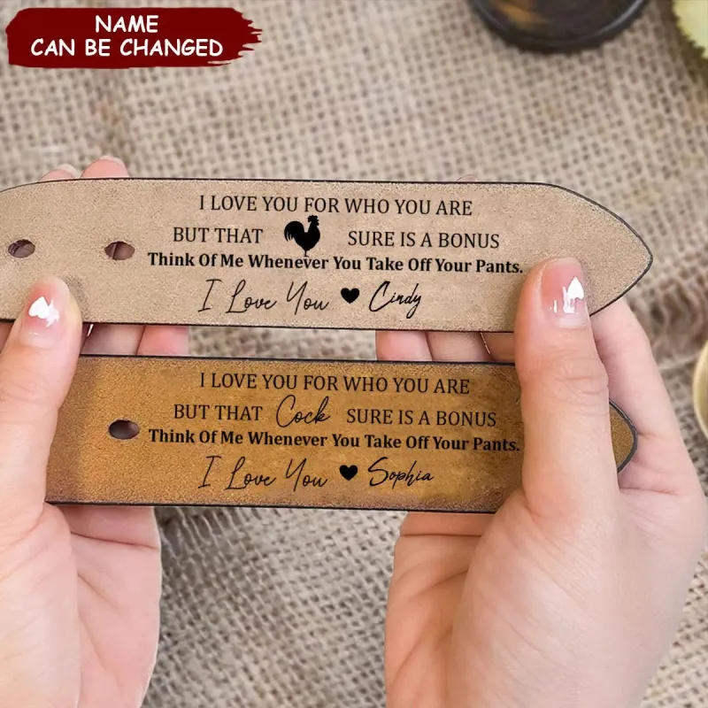 Custom Leather Belt Engraved Names Warm Gift sold by FloralTrip