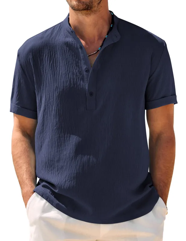 Casual Breathable Solid Henley Shirt (US Only) sold by Coofandy