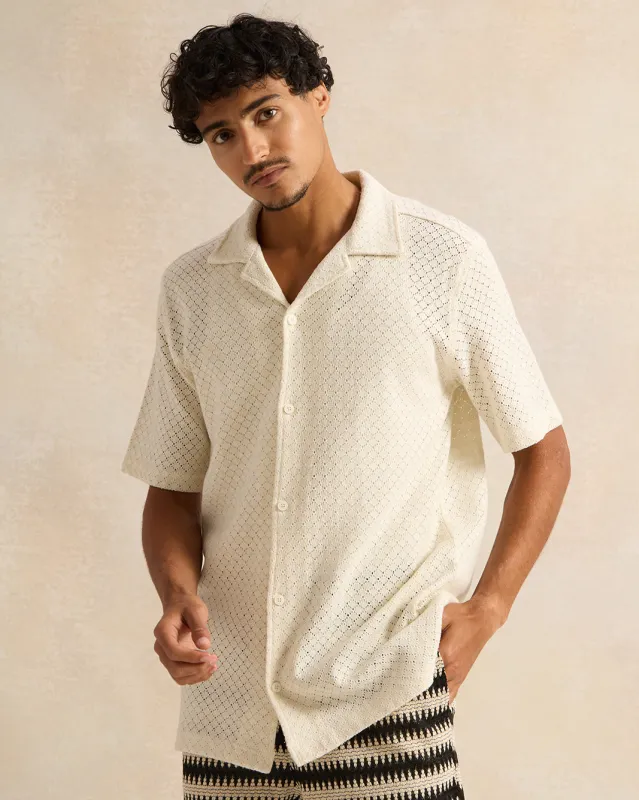 Men White Lounge Shirt sold by Redtag