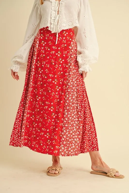 Aemi + Co Floral Elastic Waist Maxi Skirt sold by Charming Charlie