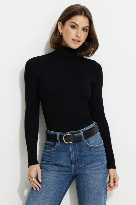 Button Cuff Turtleneck Sweater sold by Dynamite
