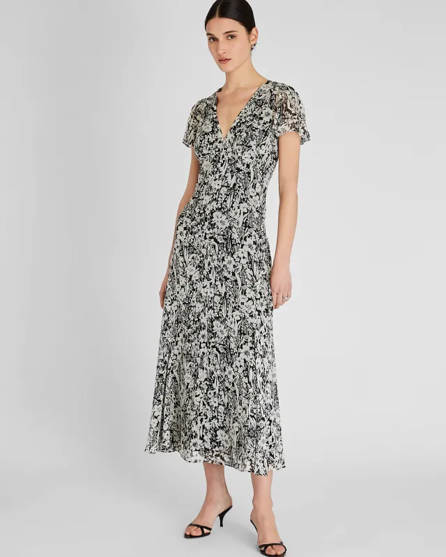 Flutter Sleeve Midi Dress sold by Club Monaco