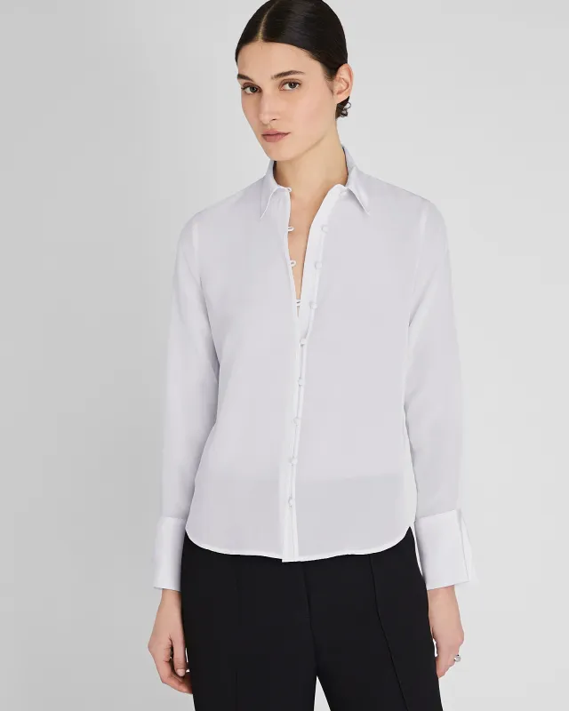 Silk Covered-Button Blouse sold by Club Monaco