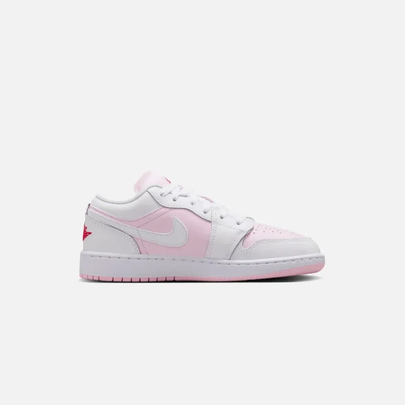 Jordan GS Air Jordan 1 Low - Pink Foam / White / Fire Red sold by Kith