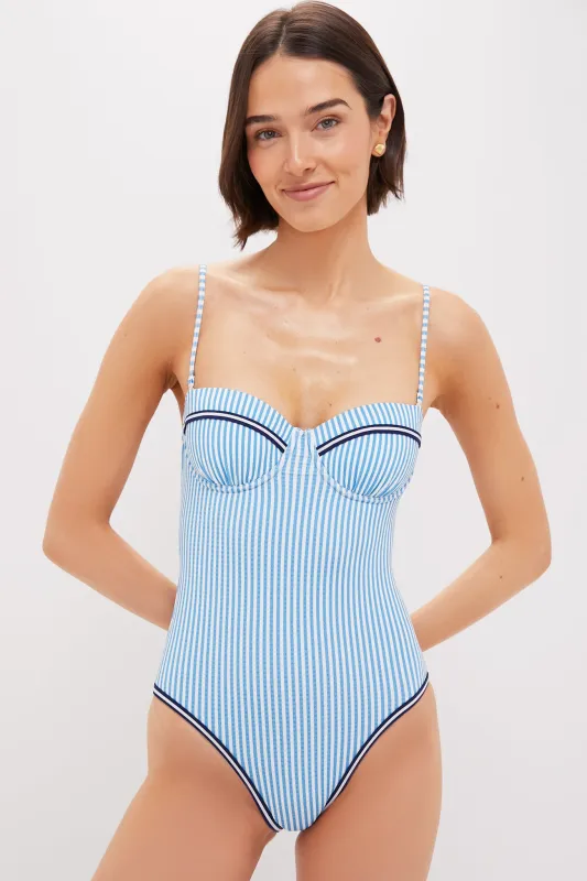 French Blue Brule Stripe Alma One Piece sold by Tuckernuck