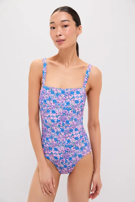 Helen Floral Square Neck One Piece sold by Tuckernuck