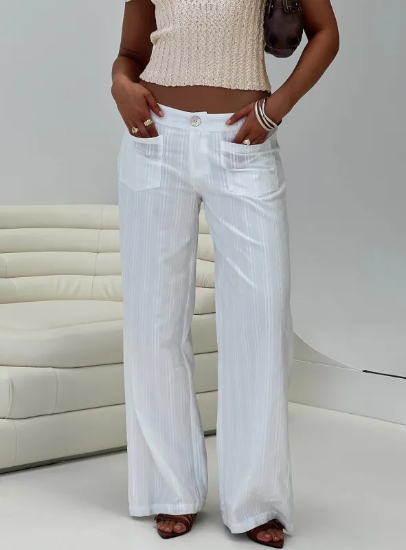 Vendi Low Rise Pant White sold by Princess Polly