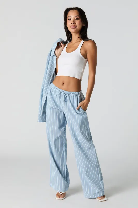 Pantalon à jambe large en lin avec taille coulissante sold by Urban Planet