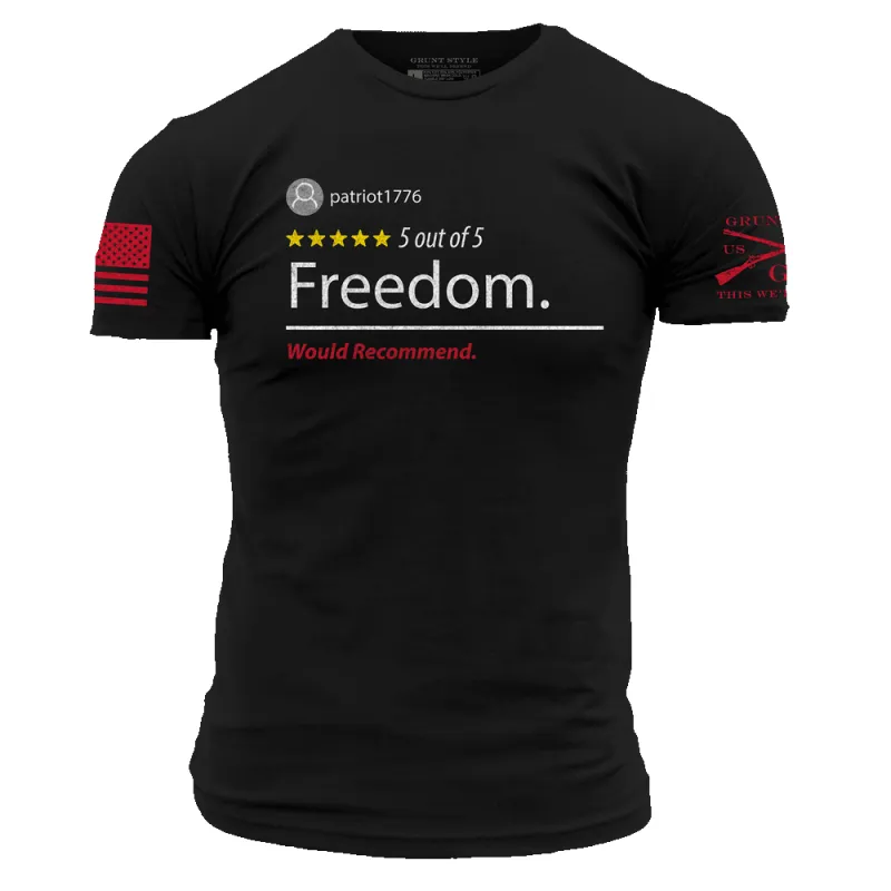 5 Star Freedom T-Shirt - Black sold by Grunt Style