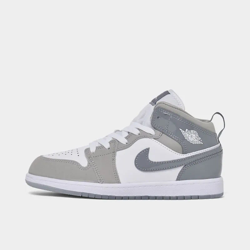 Jordan 1 Mid SE PS White / Cool Grey - Medium Grey sold by JD Sports