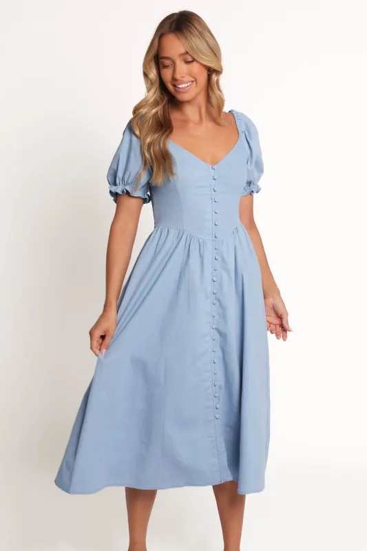 Serenade Midi Dress - Blue sold by Petal & Pup