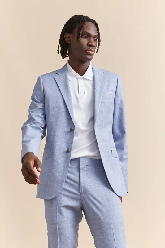 Extra-fitted check blazer sold by Tristan Style