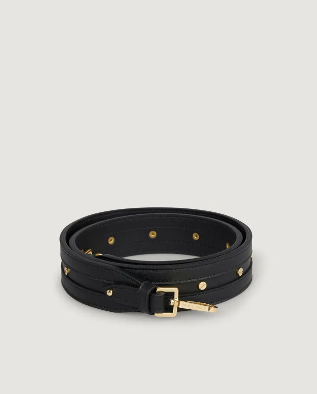 Leren schoudertas riem - Zwart sold by Pauw Amsterdam