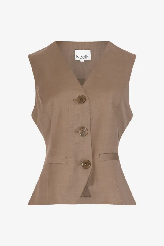 Kasaundra Vest Timber Brown sold by Noella Fashion