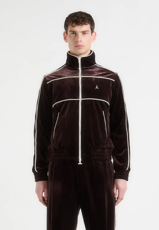 Eiffel Velour Track Jacket - Brown sold by Maniere De Voir
