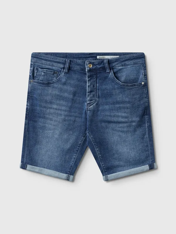 Jason K3787 SANZA Shorts - Mid Blue Denim sold by Gabba
