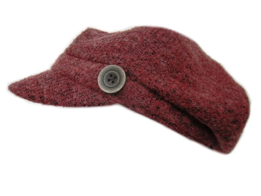Wool Blend Boucle Biker Cap sold by Crown Cap