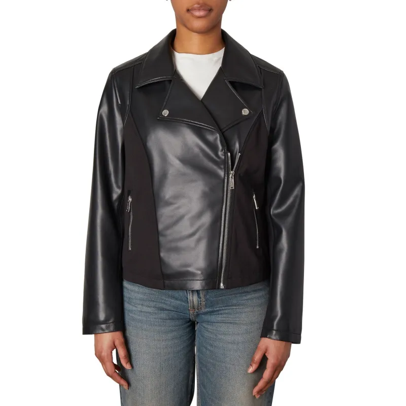 Nicole Miller Real Leather Moto Jacket sold by Zulily