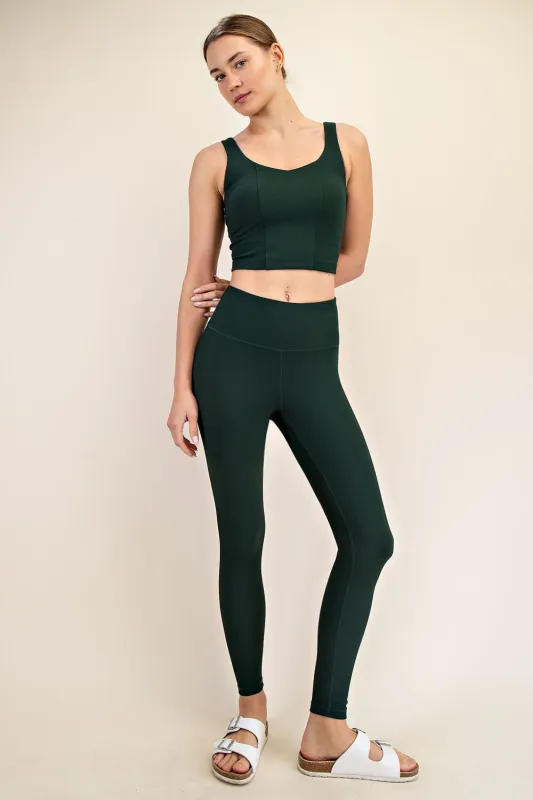 Forest Green Ribbed Leggings sold by Pinkblush