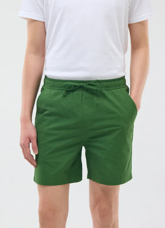 Classic Shorts | Seersucker | Forest sold by Percival