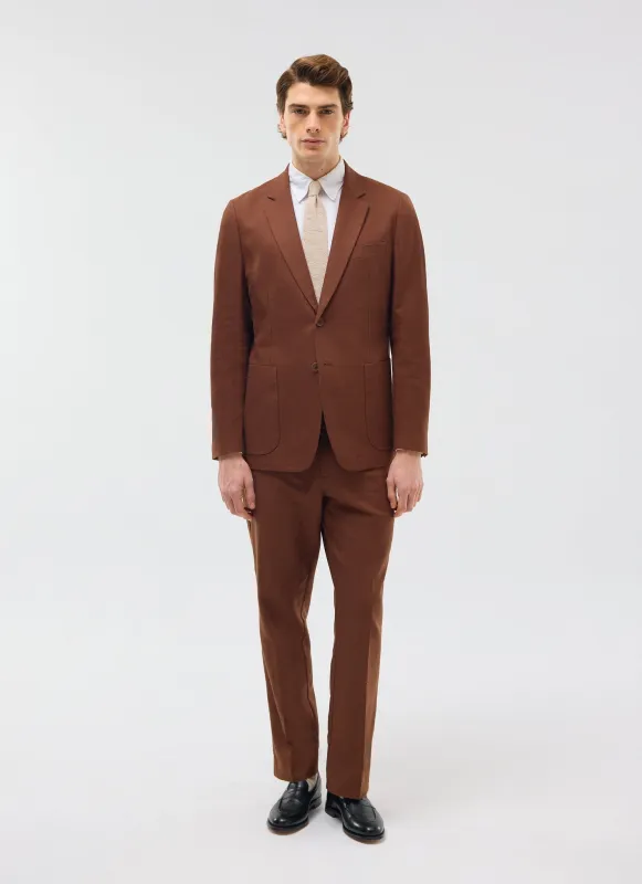 Tailored Linen Blazer | Brown sold by Percival