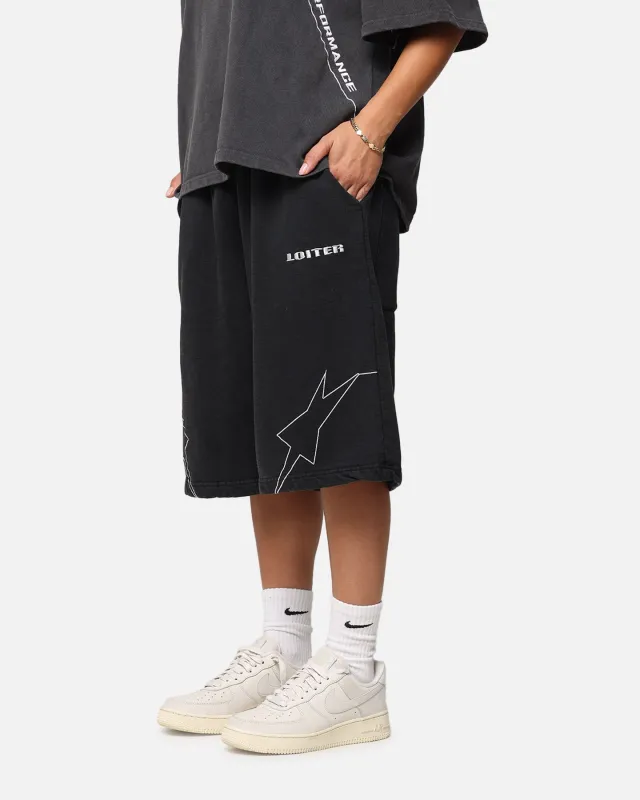 Loiter Dark Performance Fleece Shorts Washed Charcoal sold by Culture Kings