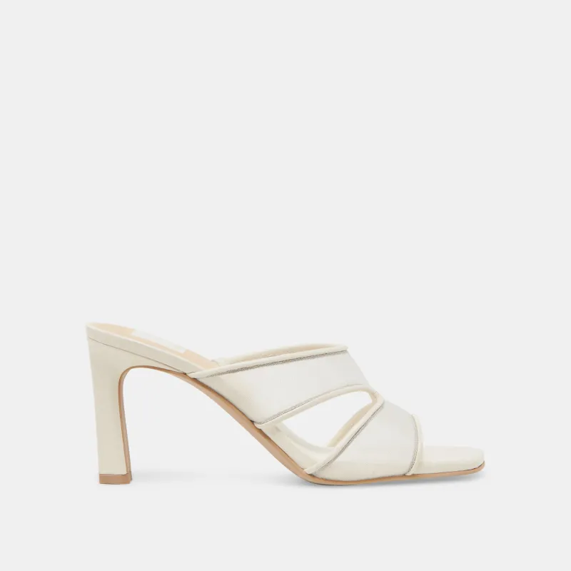 GITEL WIDE HEELS OFF WHITE MESH sold by Dolce Vita