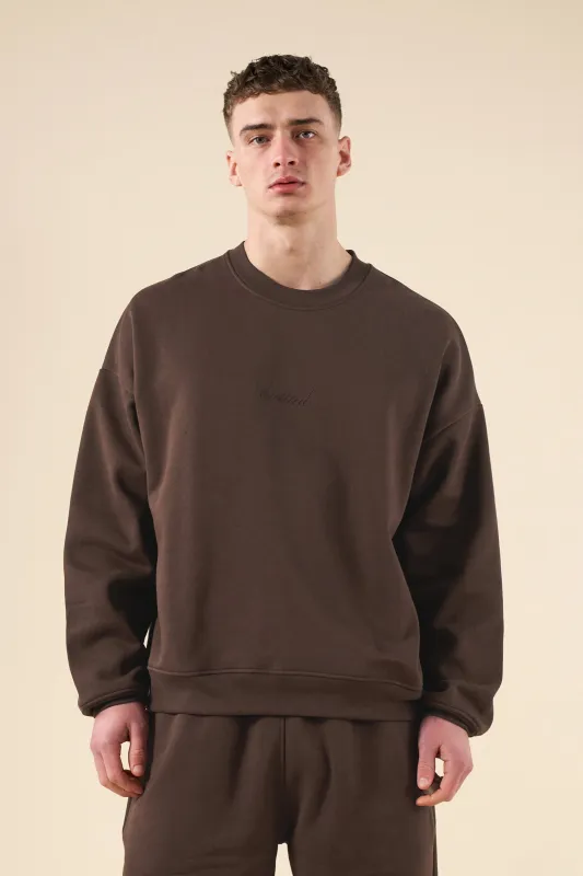 SUSTAIN HEAVY SWEATER - COCOA BROWN sold by Bound