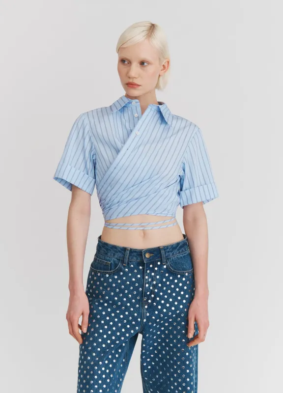 Wrap Cropped Shirt sold by Monse
