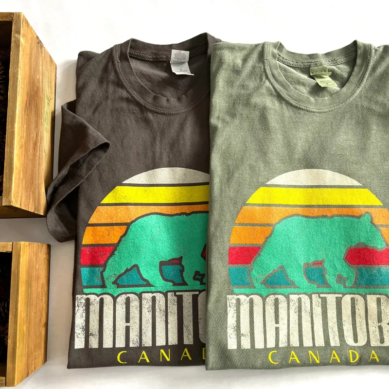 RETRO ICON WITH BEAR MANITOBA T-SHIRT sold by Oh Canada WPG